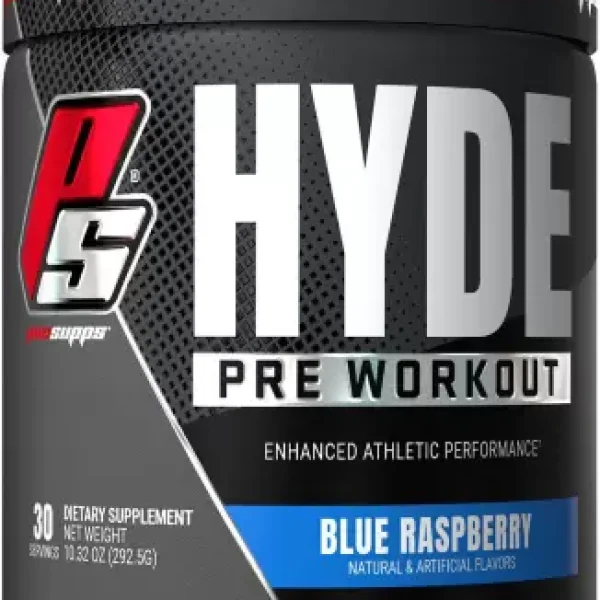frasco de HYDE PRE-WORKOUT BLUE RASPBERRY