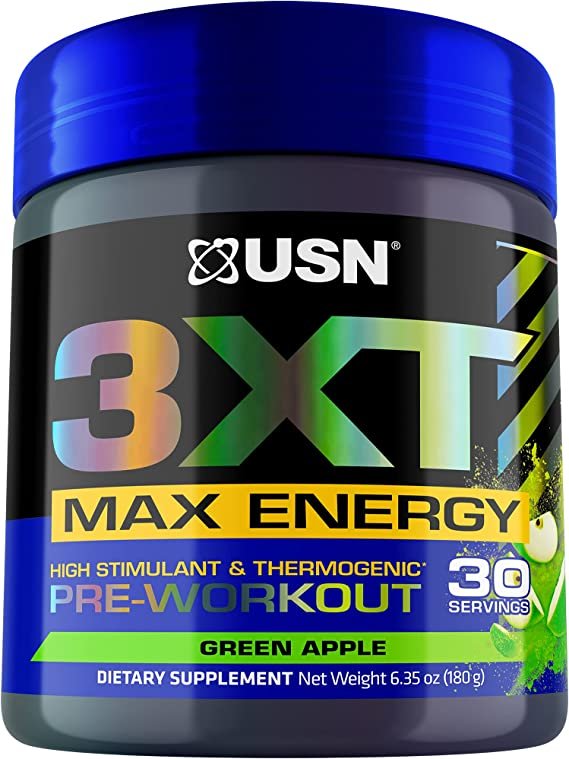 USN 3XT MAX PRE-WORKOUT ENERGY GREEN APPLE