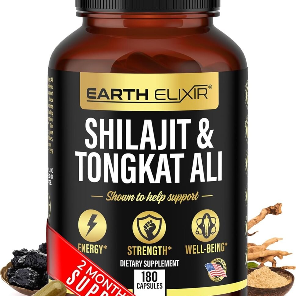 Shilajit 1000 mg y Tongkat Ali 400 mg (180 cápsulas)