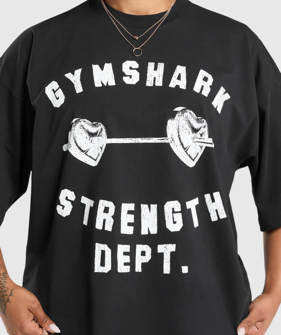 BRABELL HEARTS OVERSIZED BAGGY NEGRO GYMSHARK - Imagen 4