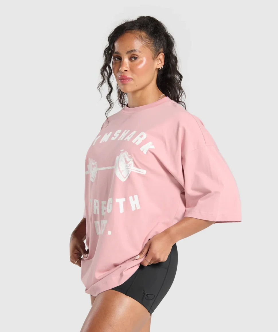 BRABELL HEARTS OVERSIZED BAGGY ROSA GYMSHARK - Imagen 2