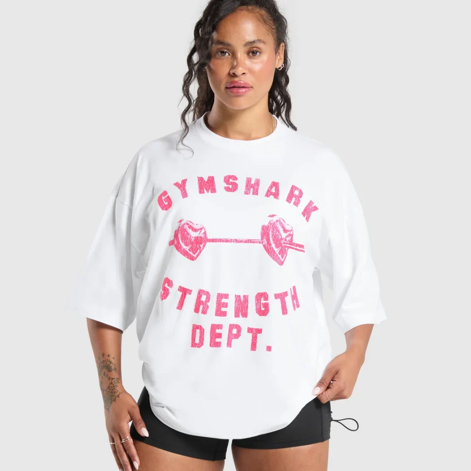 BRABELL HEARTS OVERSIZED BAGGY BLANCO GYMSHARK