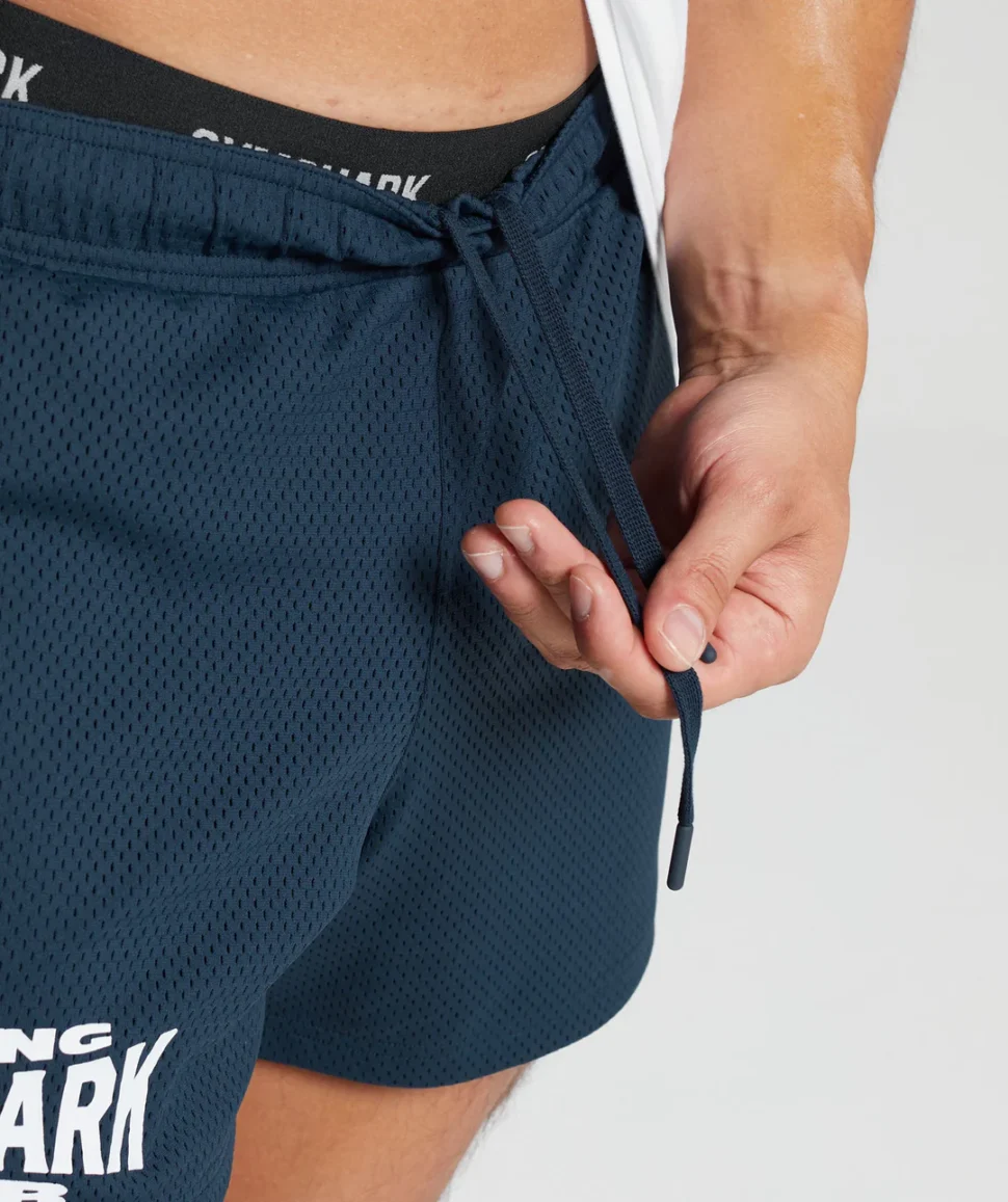 MESH 5" SHORTS AZUL GYMSHARK - Imagen 7