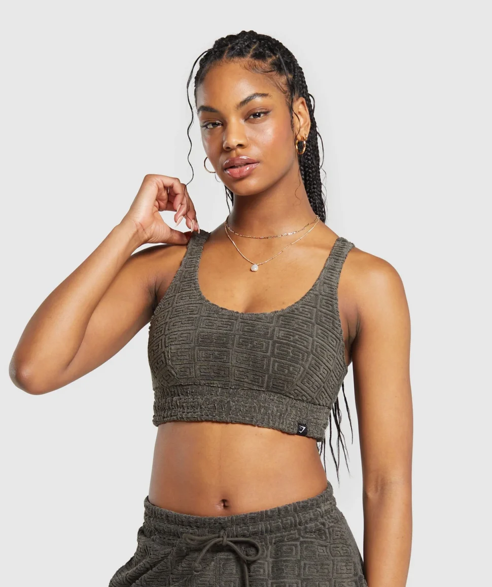 MONOGRAM TOWELLING BRALETTE GYMSHARK - Imagen 2