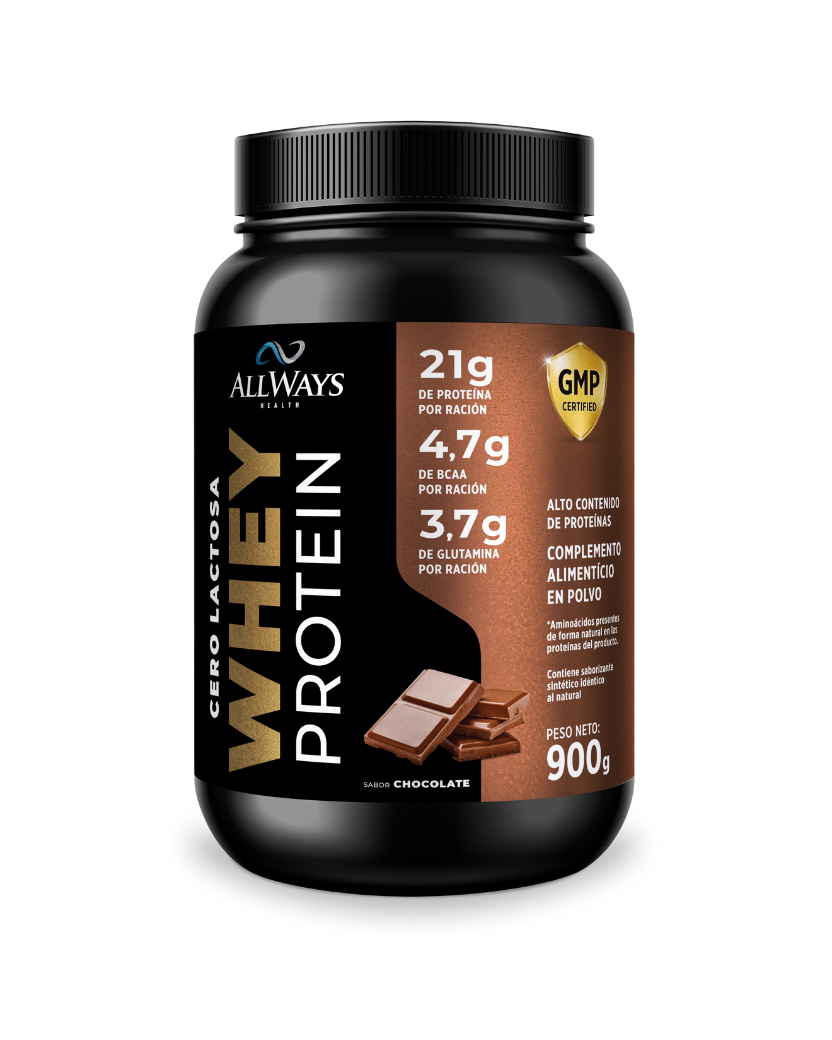 Allways -  Whey Protein x 900 Gr Chocolate Sin Lactosa