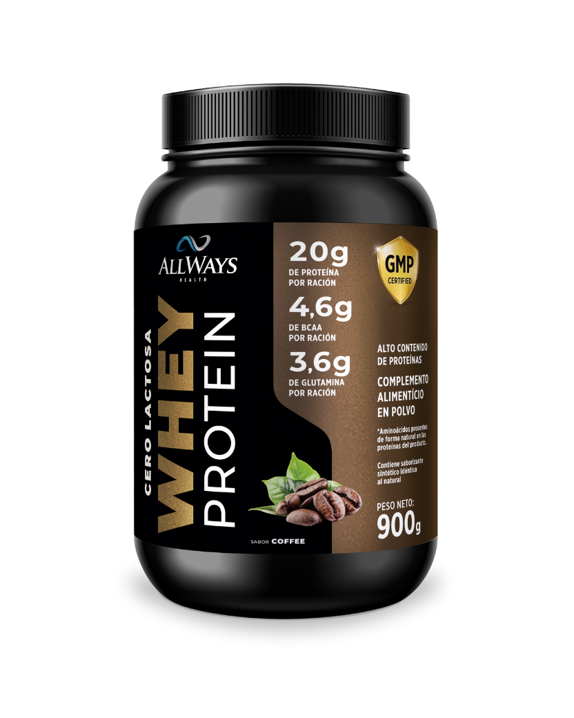 Allways - Whey Protein x 900 Gr Coffee Sin Lactosa